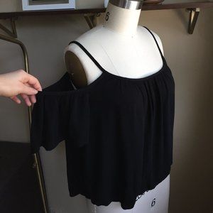 Cold Shoulder Spaghetti Strap Crinkle Top